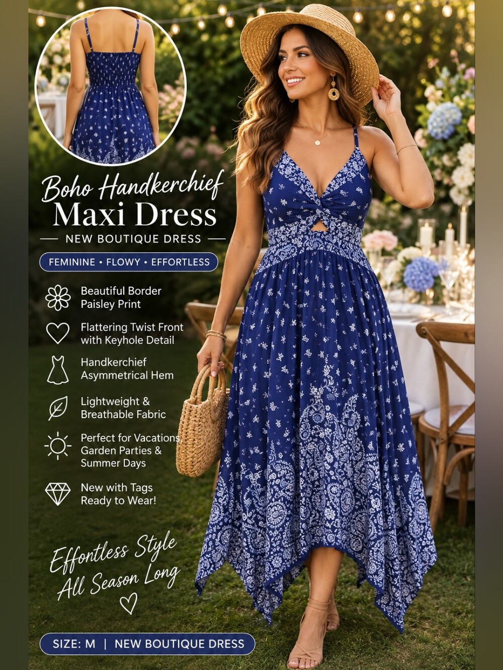 Boho Handkerchief Hem Dress